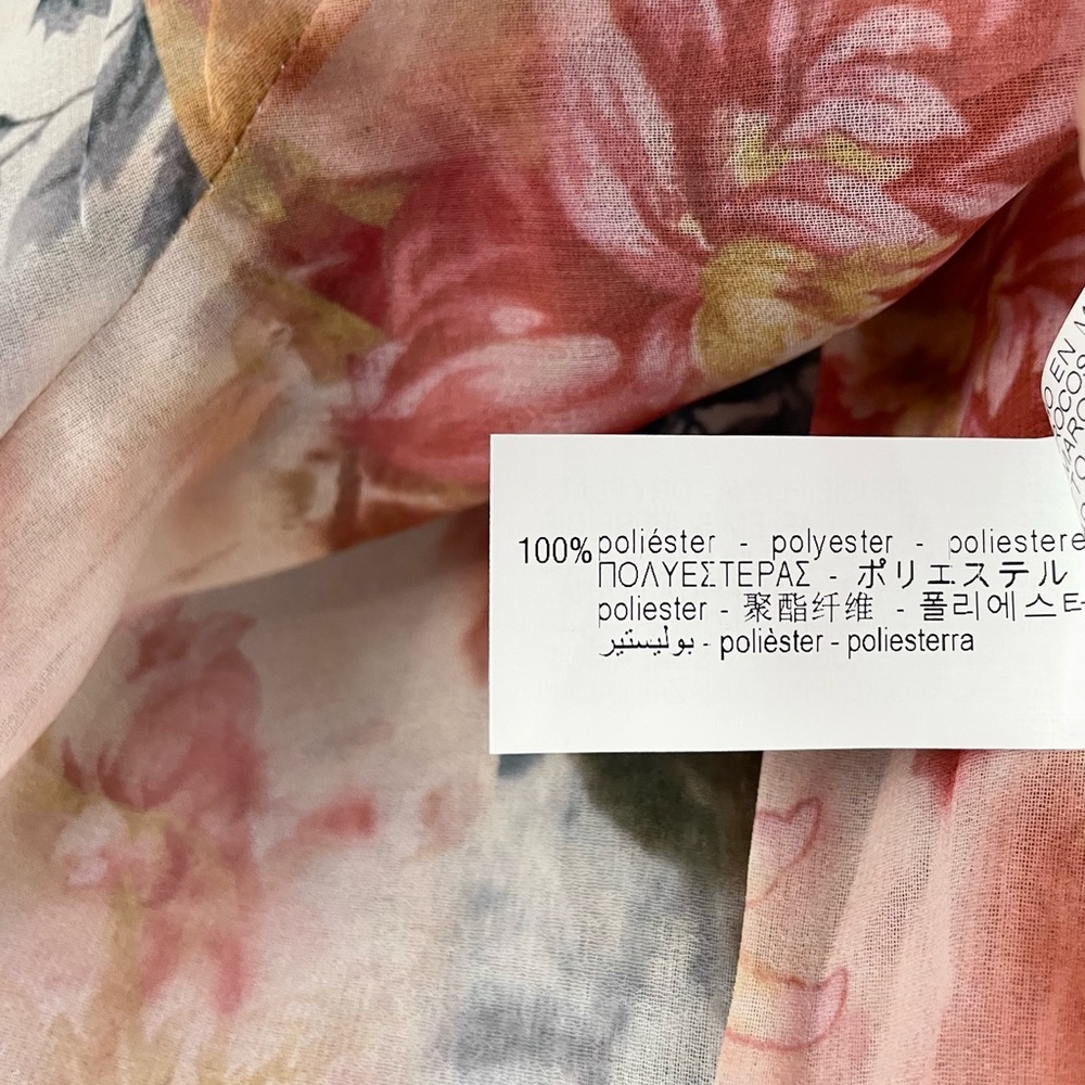 Zara Women's Floral Print Shirt with Tie NWT - Picture 13 of 16